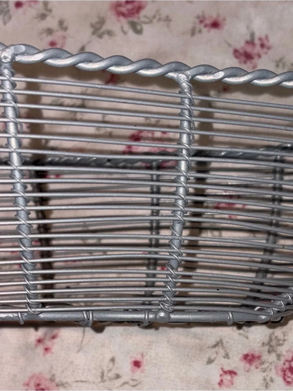 Pear-Shaped Wire Fruit Basket in Silver